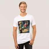 アライグマの自撮り 6 トライブレンドTシャツ (正面全面)