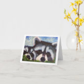 アライグマの芸術のブランクのnotecards カード (黄色い花)