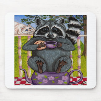 アライグマの茶ゲストのマウスパッド マウスパッド
