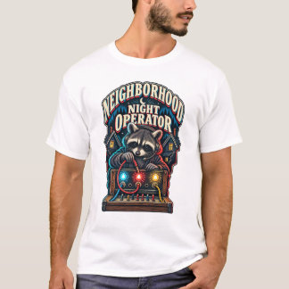 アライグマの街の夜間対応係 Tシャツ