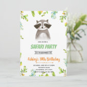 アライグマの誕生日のパーティー招待状 招待状 (スタンド正面)