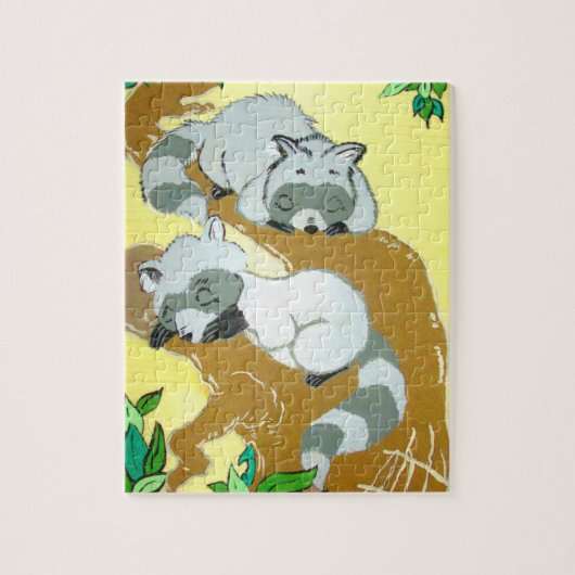 アライグマの赤ちゃん寝顔パズル ジグソーパズル (縦)
