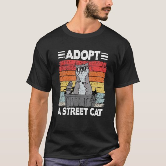 アライグマの面白い野良猫を保護しよう Tシャツ (正面)