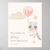 アライグマの風船娘 初誕生日ウェルカム ポスター (正面)