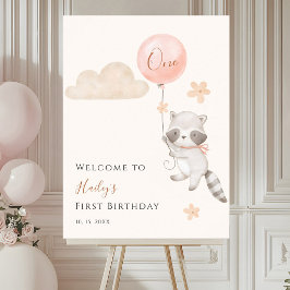 アライグマの風船娘 初誕生日ウェルカム ポスター
