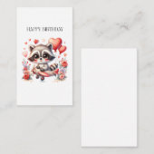 アライグマの飛行誕生日 エンクロージャーカード (正面/裏面)