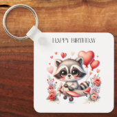アライグマの飛行誕生日 キーホルダー (正面)