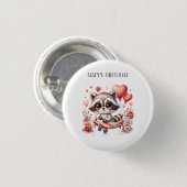 アライグマの飛行誕生日 缶バッジ (正面&裏面)