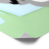 アライグマの魔法の森のぬりえアートプリント ポスター (角)