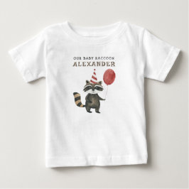 アライグマの1歳の誕生日 ベビーTシャツ