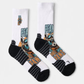 アライグマはっきりしたと山のグラフィック ソックス (右)