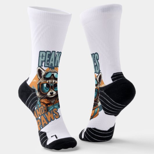 アライグマはっきりしたと山のグラフィック ソックス (傾斜あり)