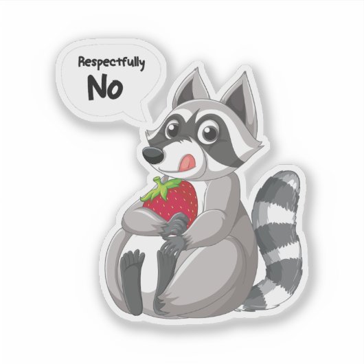 アライグマは敬意を払ってノーおもしろい。 シール (正面)