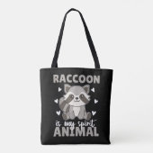 アライグマは私の守り神 可愛いアライグマ トートバッグ (裏面)