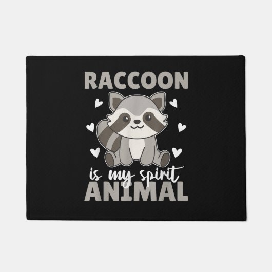 アライグマは私の精神の動物かわいいアライグマ ドアマット (正面)