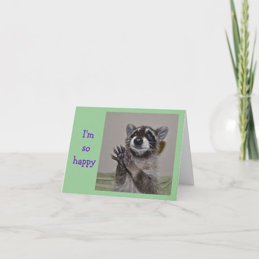 アライグマはNotecard感謝していしています サンキューカード (正面)