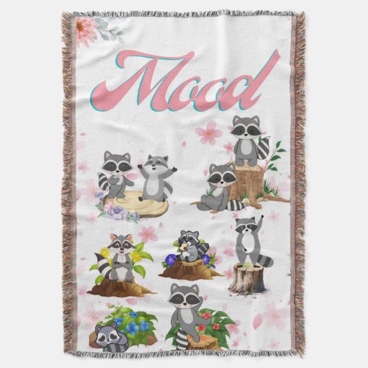 アライグマよくはしゃぐと同じように幸せで気分。 スローブランケット (正面縦)