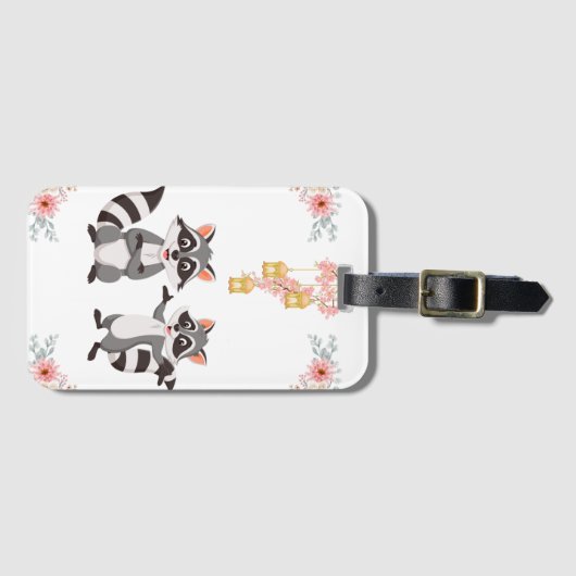 アライグマよくはしゃぐと同じように幸せで気分。 ラゲッジタグ (正面横)