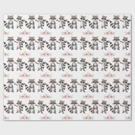 アライグマよくはしゃぐと同じように幸せで気分。 ラッピングペーパー