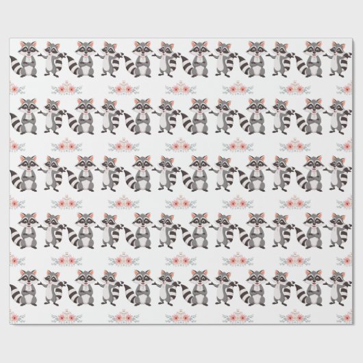アライグマよくはしゃぐと同じように幸せで気分。 ラッピングペーパー (フラット)
