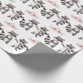 アライグマよくはしゃぐと同じように幸せで気分。 ラッピングペーパー (角)