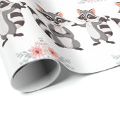 アライグマよくはしゃぐと同じように幸せで気分。 ラッピングペーパー (ロールコーナー)