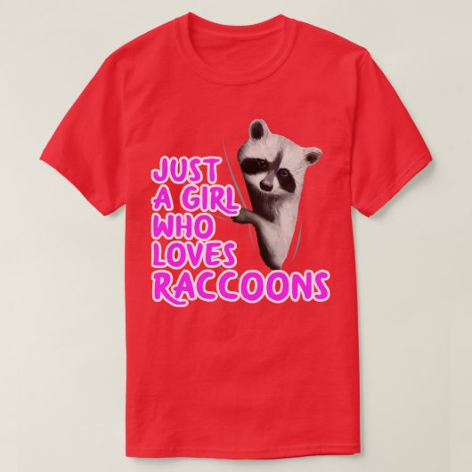 アライグマを愛しているだけの女の子 Tシャツ (デザイン正面)