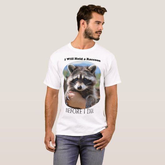 アライグマを持つ Tシャツ (正面フル)