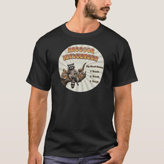 アライグマインフルエンサー必需品 Tシャツ (正面)