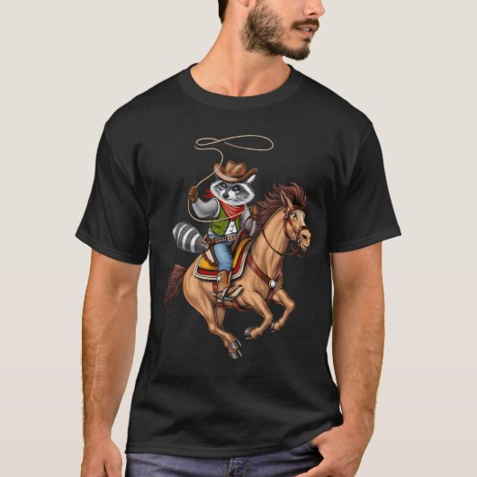アライグマカウボーイロデオ Tシャツ (正面)