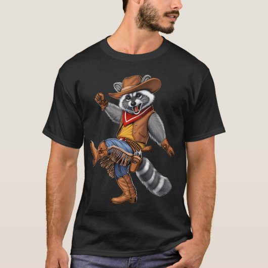 アライグマカウボーイ Tシャツ (正面)