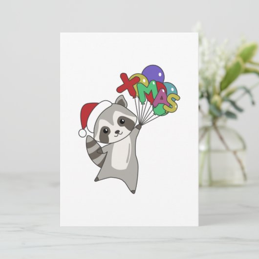 アライグマクリスマス雪冬アライグマアダルトクロス シーズンカード (スタンド正面)