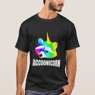 アライグマコーン ゴミ捨てパンダ アライグマ ユニコーン Tシャツ