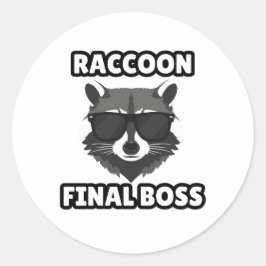 アライグマラスボスステッカー ラウンドシール