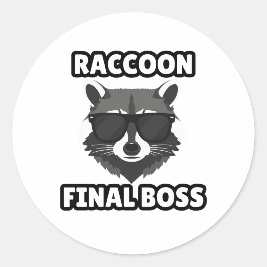 アライグマラスボスステッカー ラウンドシール (正面)
