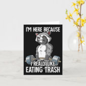 アライグマ体重訓練ボディビルダー カード (黄色い花)