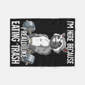 アライグマ体重訓練ボディビルダー フリースブランケット (正面(横))