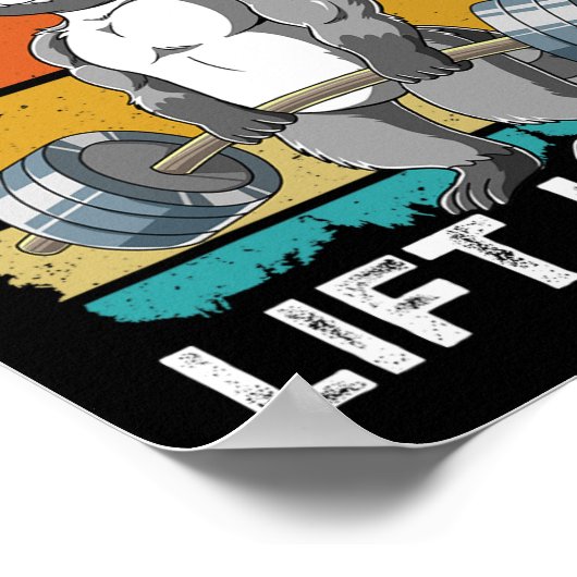 アライグマ体重訓練食べゴミリフト重い1 ポスター (角)