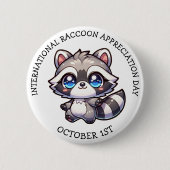 アライグマ国際的感謝の日 缶バッジ (正面)
