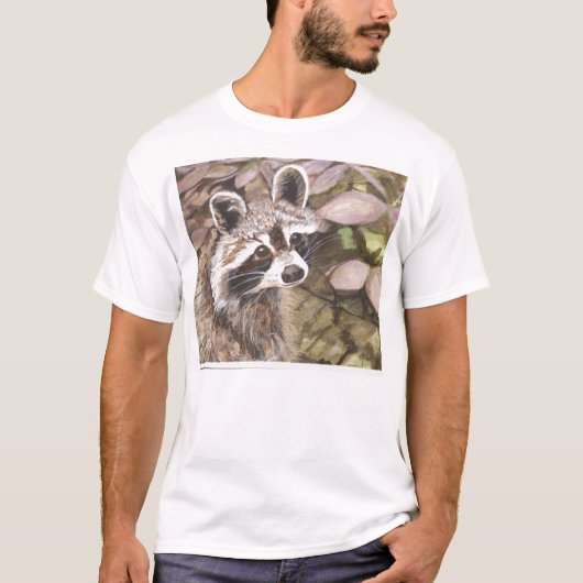 アライグマ夜ワイシャツ Tシャツ (正面)