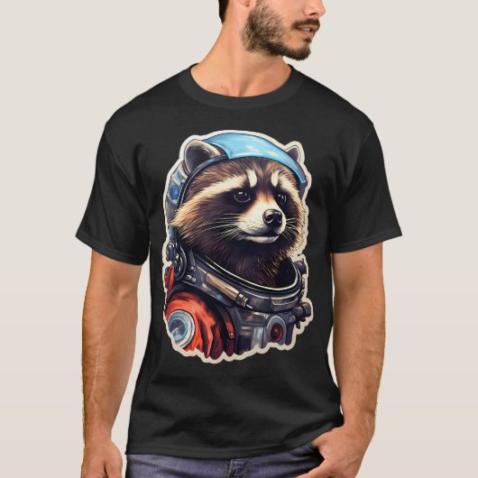 アライグマ宇宙飛行士 Tシャツ (正面)