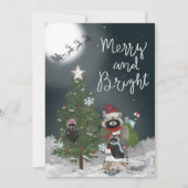 アライグマ家族のクリスマス シーズンカード (正面)