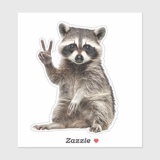 アライグマ平和サイン シール (シート)