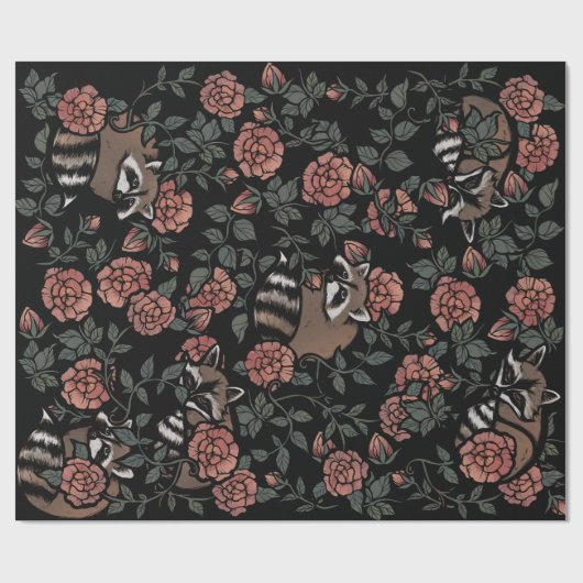 アライグマ愛好家かわいいアライグマを芸術1人のゴミ ラッピングペーパー (フラット)