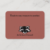 アライグマ愛好家かわいいアライグマを芸術1人のゴミ 名刺 (裏面)