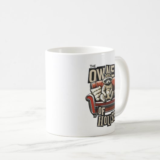 アライグマ愛好家のためのハウスおもしろいデザインの所有者 コーヒーマグカップ (正面右)
