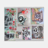 アライグマ愛 フリースブランケット (正面(横))