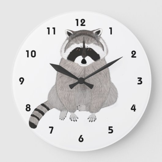アライグマ時計 ラージ壁時計 (正面)