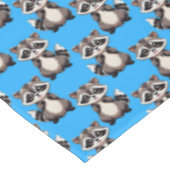 アライグマ柄デザイン青 テーブルクロス (アングル)