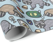 アライグマ模様 ラッピングペーパー (ロールコーナー)